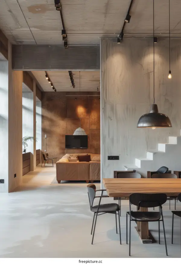 Industrial Style Open Plan Living Room