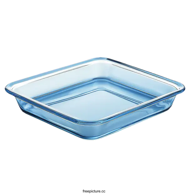[Transparent Background PNG]Light Blue Square Glass Baking Dish
