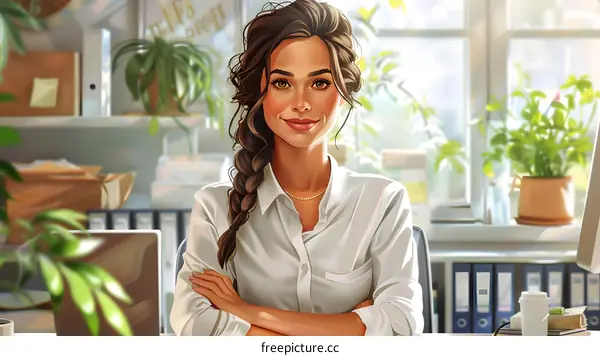 portrait of a young woman in a white shirt