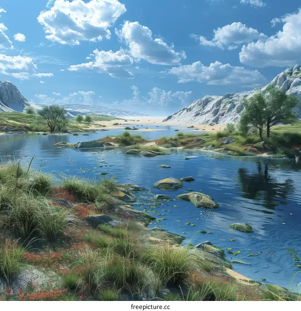 Majestic Rocky Mountain River Landscape