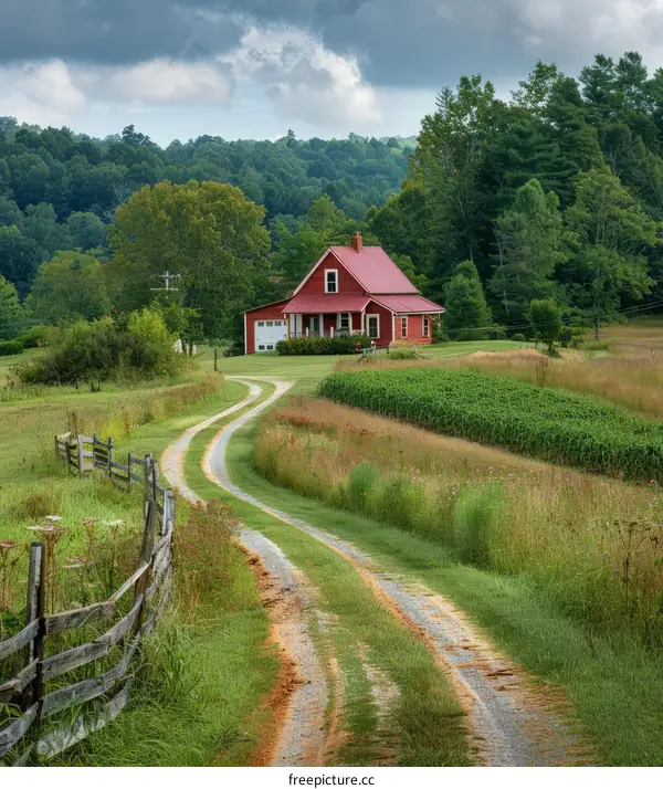 Rustic Red House in the Countryside
