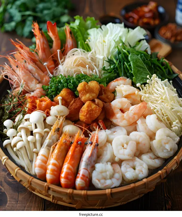 Seafood and Vegetable Hot Pot Ingredients