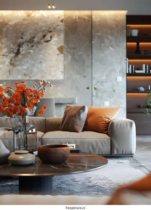 Modern minimalist style living room