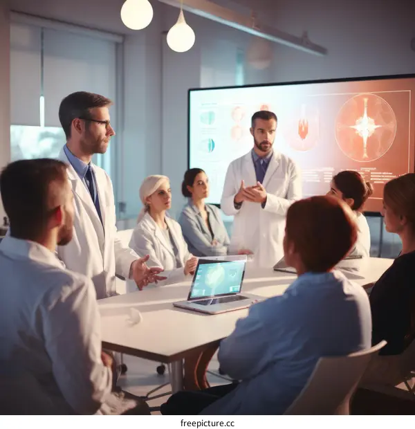 Doctors discussing patient's medical scans