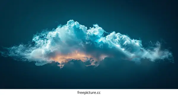 Blue and white cloud illustration