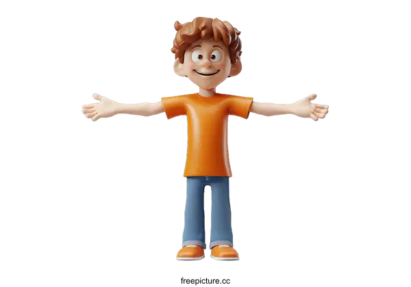 [Transparent Background PNG]3d cartoon character boy