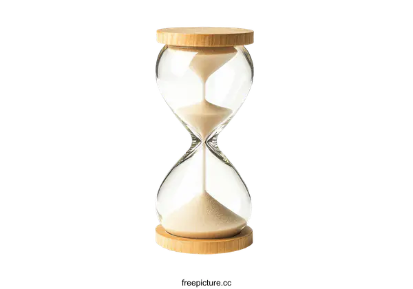 [Transparent Background PNG]Wooden Base Hourglass Time Piece