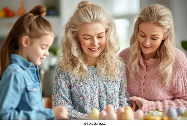 Grandmother Daughter Easter Egg Painting