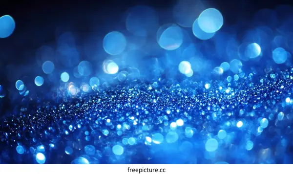Sparkling Blue Glitter Background with Bokeh