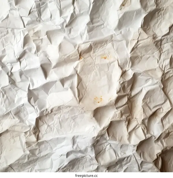 Abstract Vintage White Crumpled Paper Background