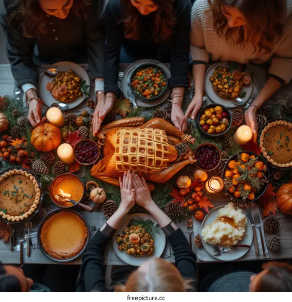 Friendsgiving Dinner with Traditional Roasted Turkey