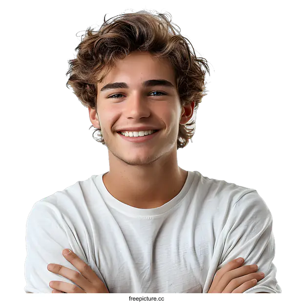 [Transparent Background PNG]Portrait of a smiling young man