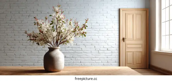 Springtime Interior Decor with White Flowers