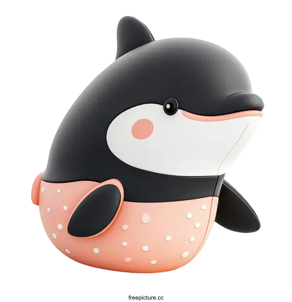 [Transparent Background PNG]Cute Cartoon Killer Whale Illustration