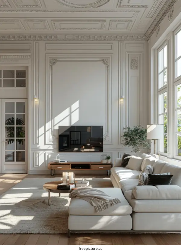 Bright & Airy Living Room with Greenery