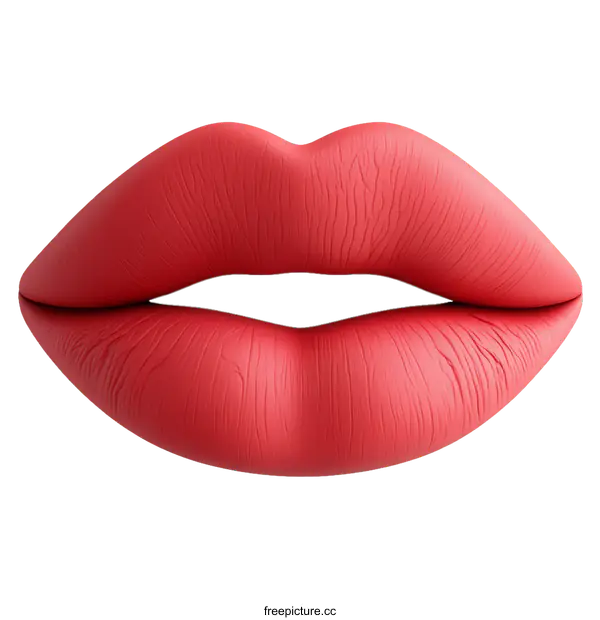 [Transparent Background PNG]Closeup Red Lips Illustration