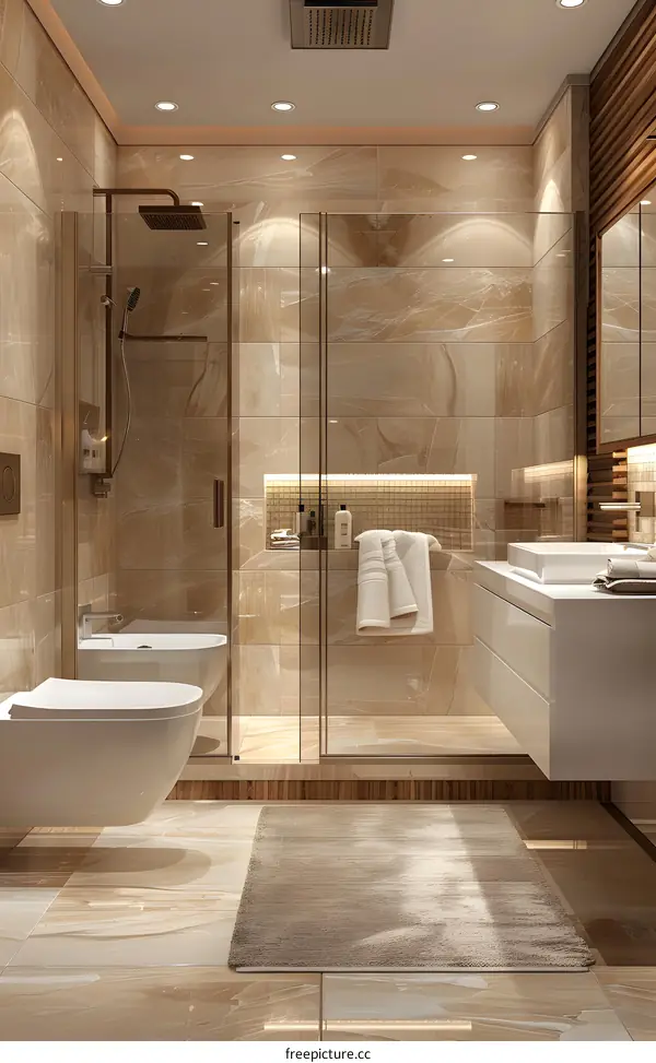 Modern and minimalist bathroom