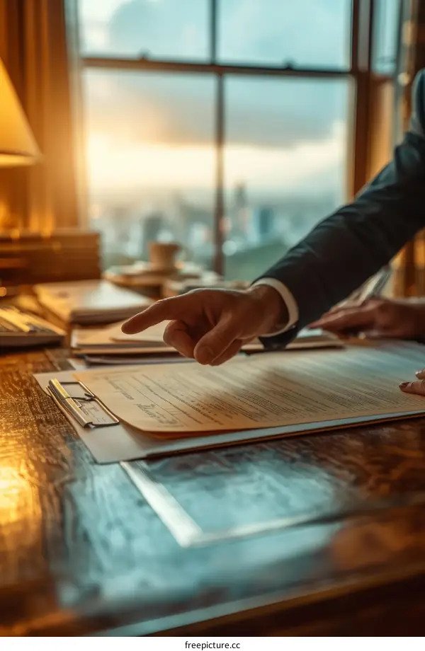 Businessman pointing at document while having a meeting with a colleague