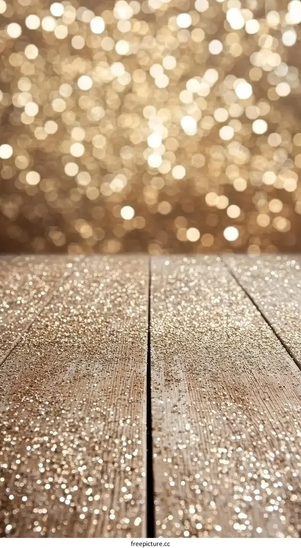 Golden Glitter Wooden Background for Photography