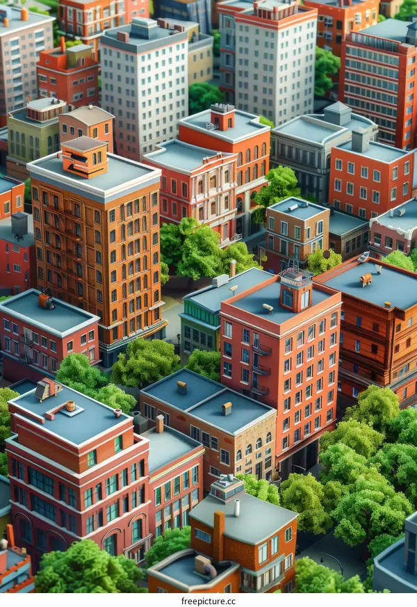 Isometric City Illustration: Urban Architecture & Design