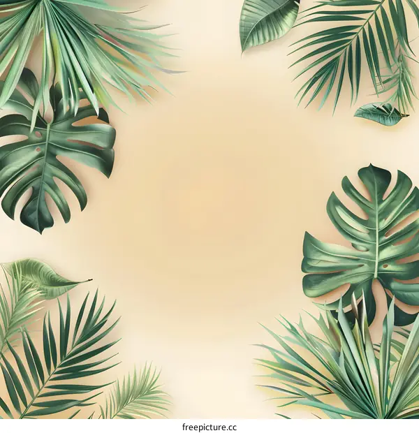 Tropical Leaves Background Illustration