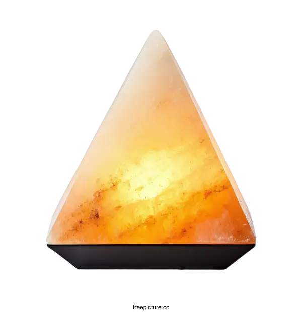 [Transparent Background PNG]Handmade Himalayan Salt Pyramid Lamp