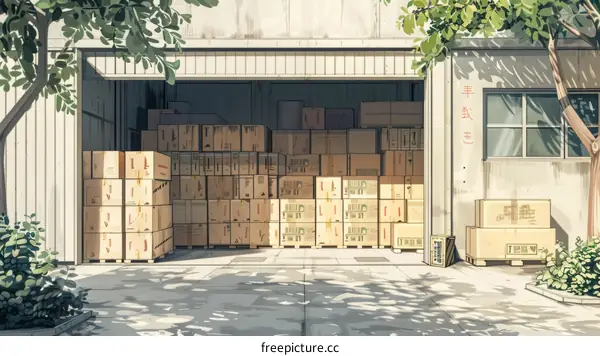 Anime Warehouse Illustration