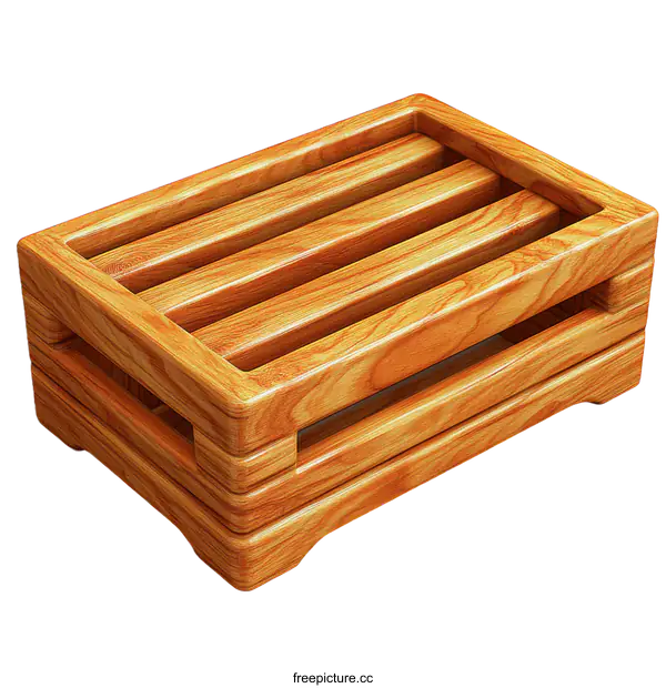 [Transparent Background PNG]Wooden Crate for Storage or Display