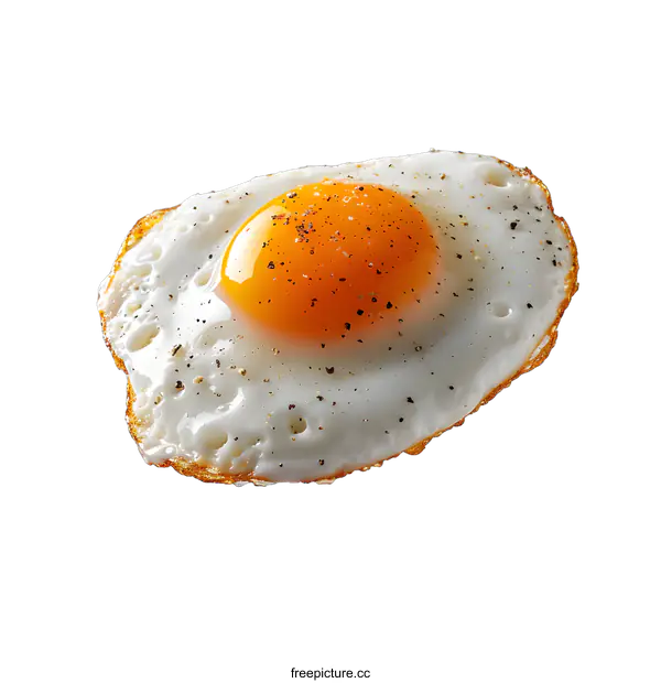 [Transparent Background PNG]Floating Fried Egg with Pepper