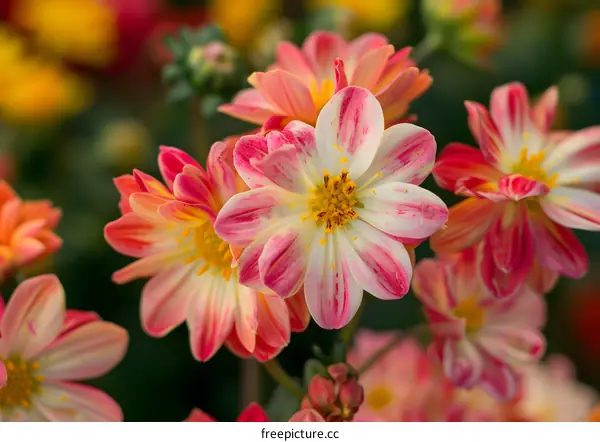 Close Up of Pink and White Flowers