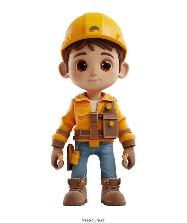 [Transparent Background PNG]Cartoon Construction Worker Boy