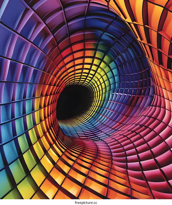 Colorful abstract tunnel background