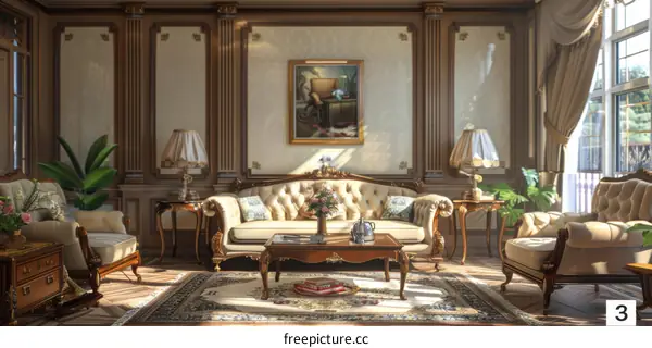 European Style Luxury Apartment Living Room