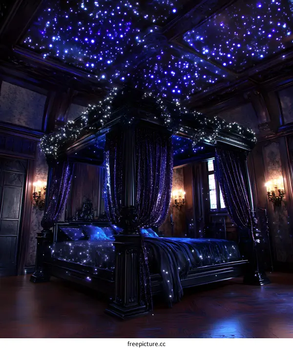 Luxury Bedroom with Starry Night Ceiling