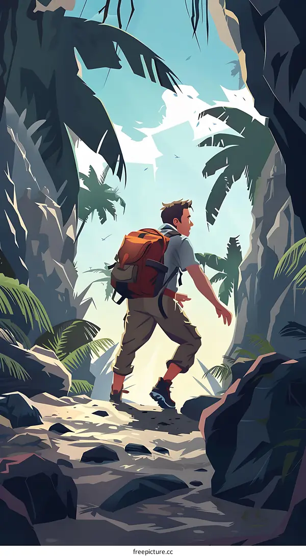 Adventure Through The Tropical Forest Illustration