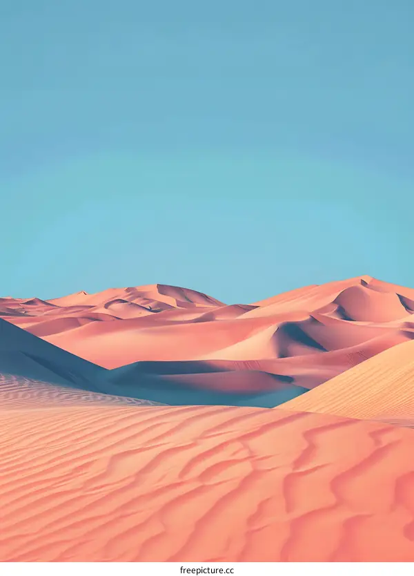 Pink and Blue Desert Landscape