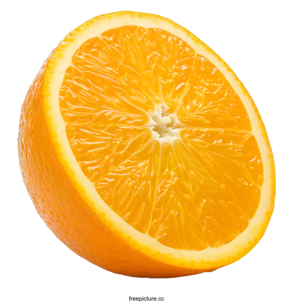 [Transparent Background PNG]Fresh Orange Slice Isolated on White Background