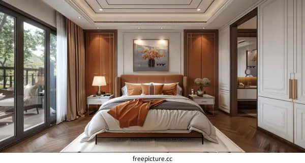Luxury Modern Bedroom Interior Design Illustration