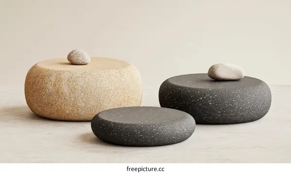 Three Modern Stone Coffee Tables