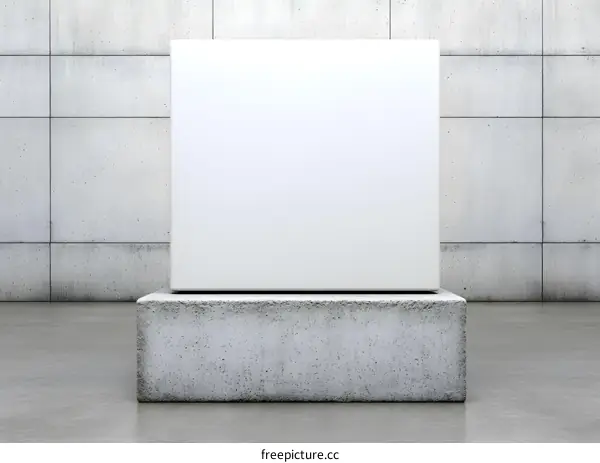 Blank White Square on Concrete Stand