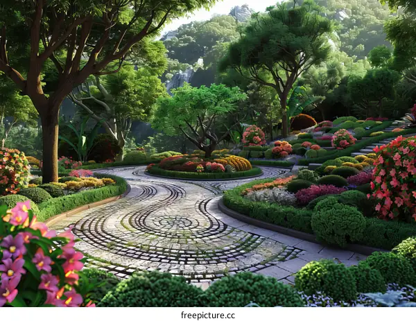 Stunning Digital Garden Design Illustration
