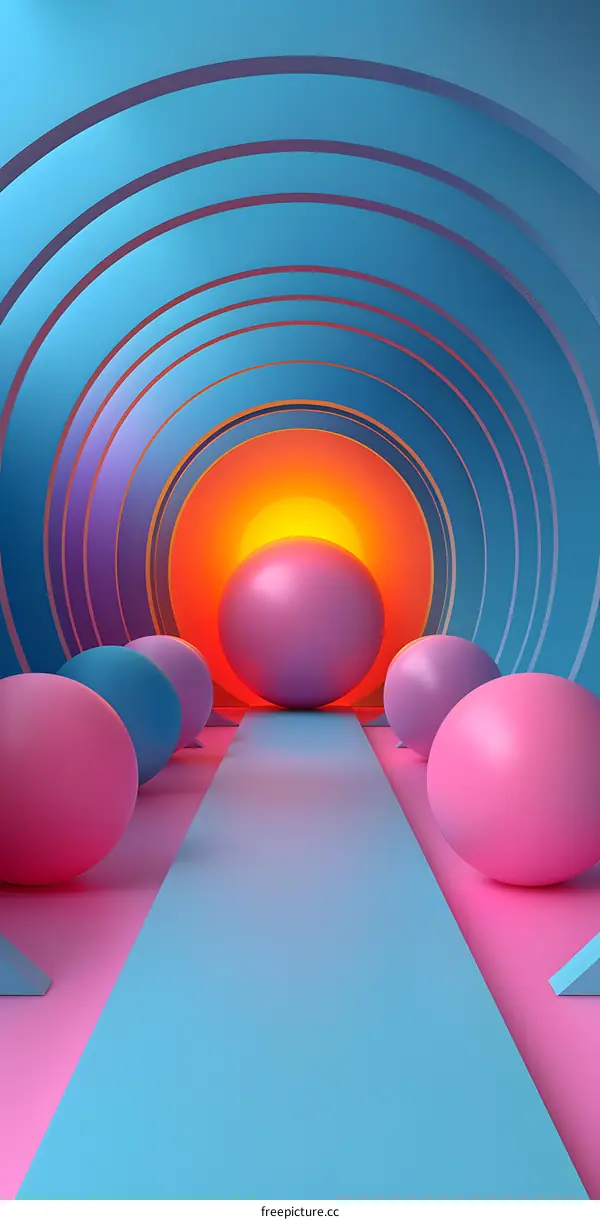 3D rendering, Abstract Minimalist Background with Geometric Shapes