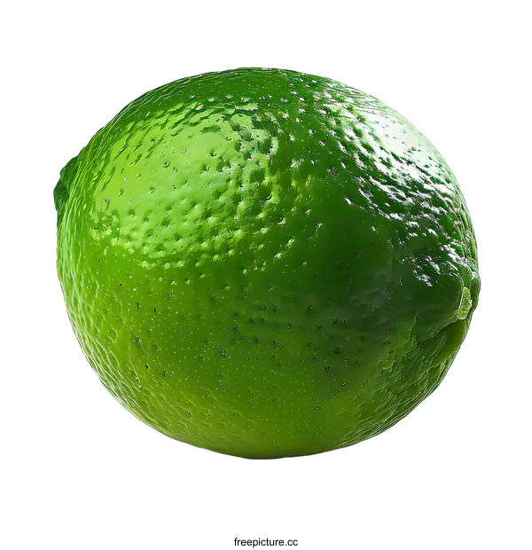 [Transparent Background PNG]Single Green Lime on White Background