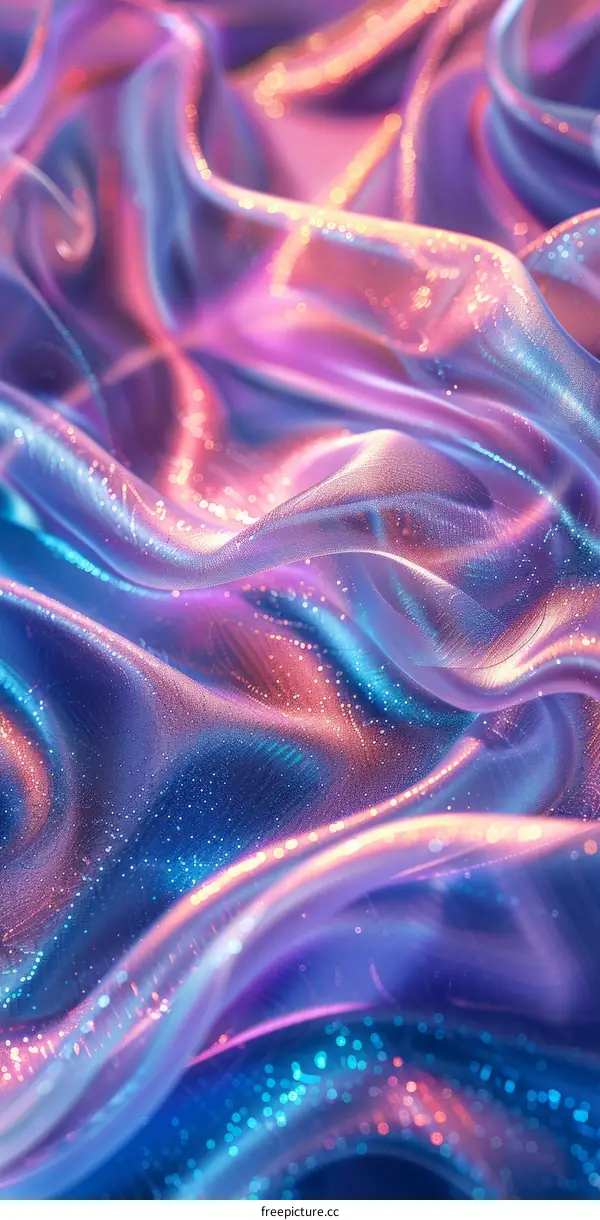 Iridescent Wavy Fabric with Sparkle