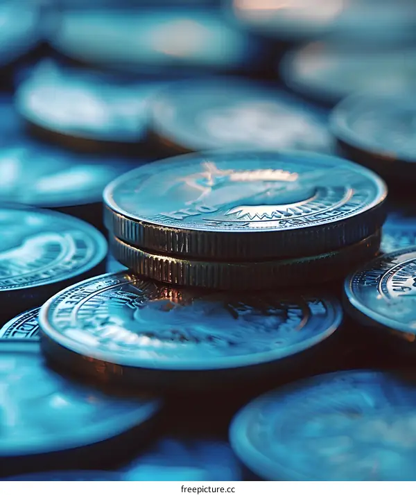 Stack of Silver American Eagle One Ounce Coins