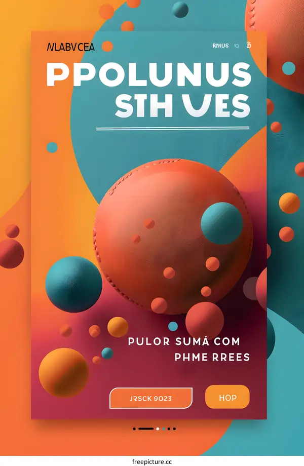 Abstract Colorful Balls With Text