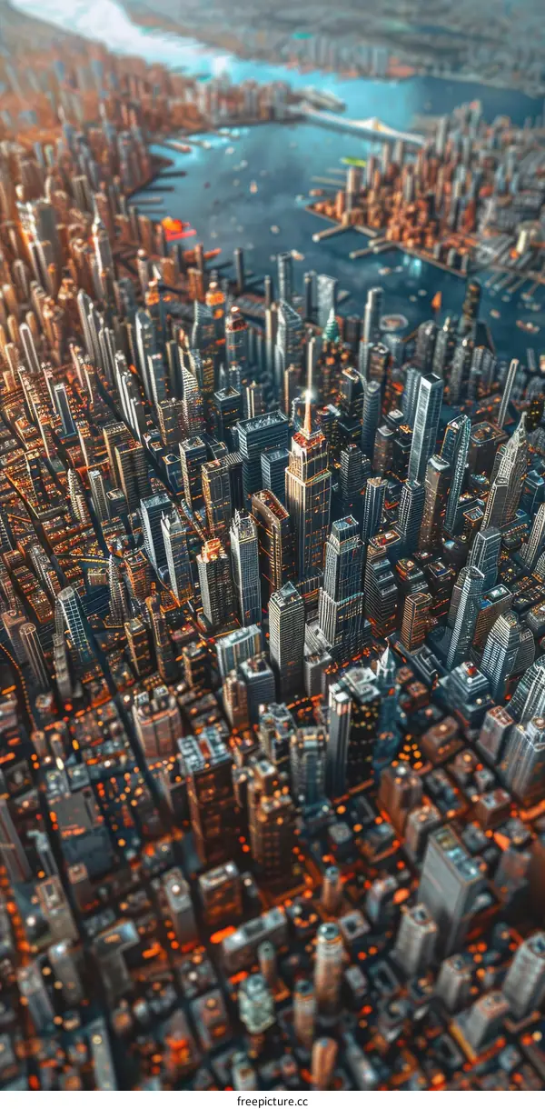 Aerial View of New York City Skyline