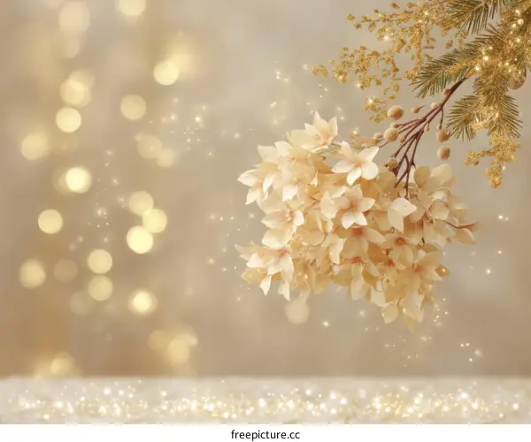 Elegant Dried Flowers with Sparkling Background