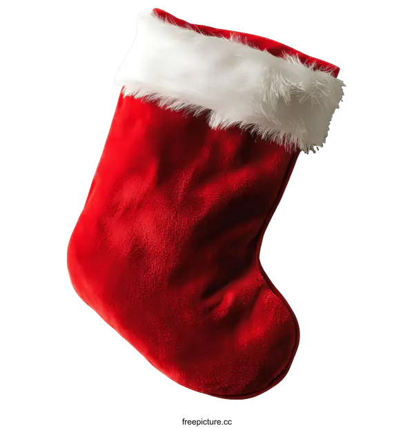 [Transparent Background PNG]Christmas Red Velvet Stocking