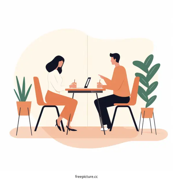 Colleagues discussing project in office